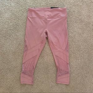 Pink crop lace leggings by RBX Size Medium